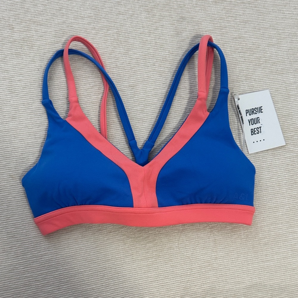 ACTA Peach and Cobalt Two Strap Sports Bra